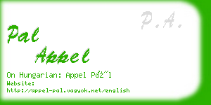 pal appel business card